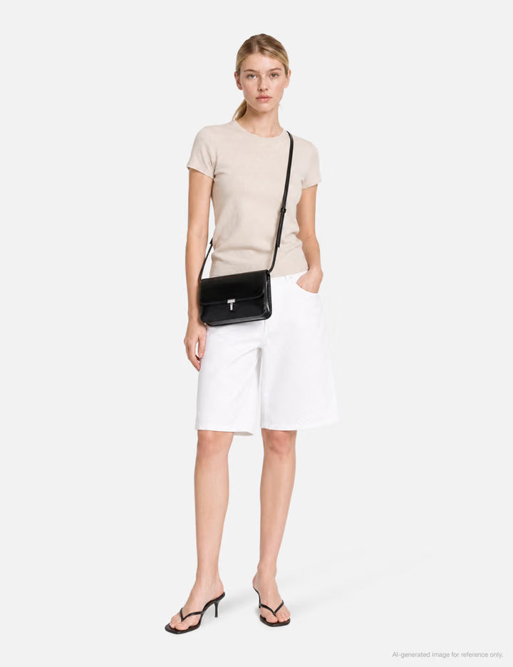 T-Lock Grained-Patent Crossbody