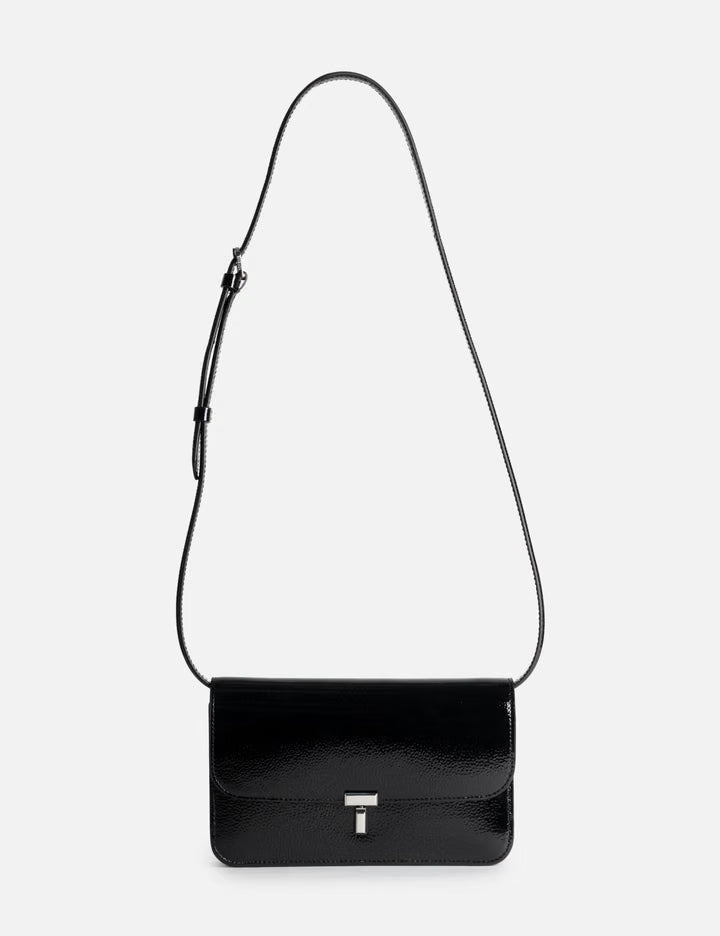 T-Lock Grained-Patent Crossbody