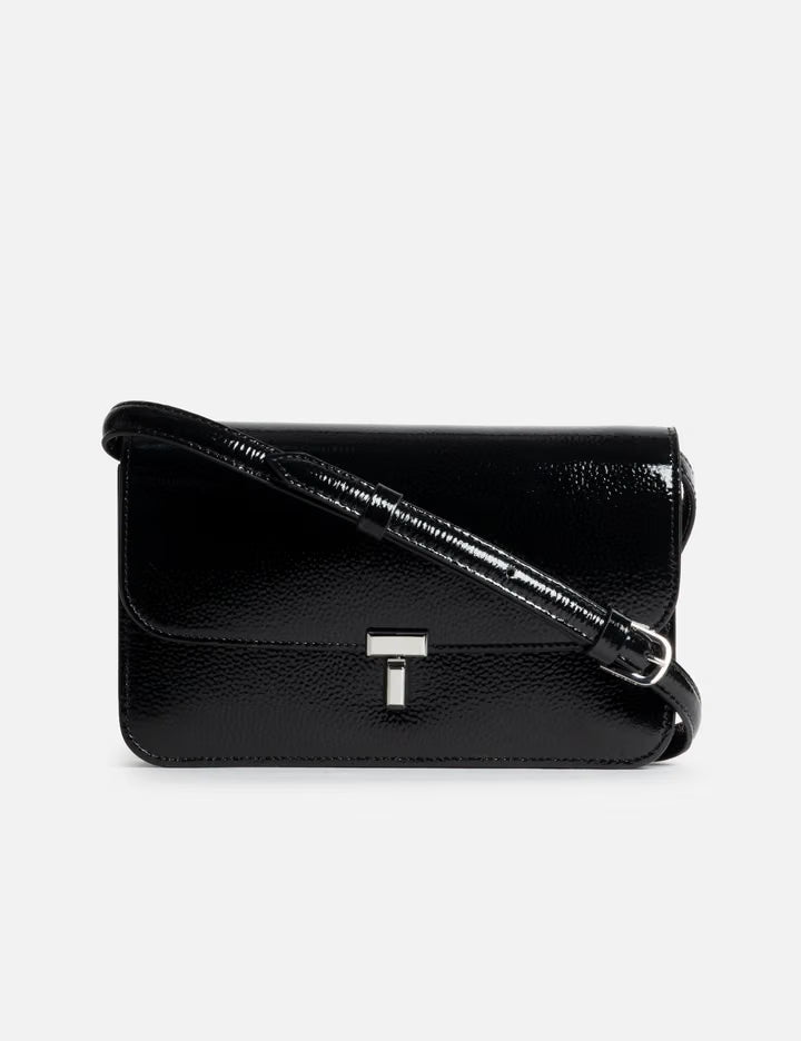 T-Lock Grained-Patent Crossbody