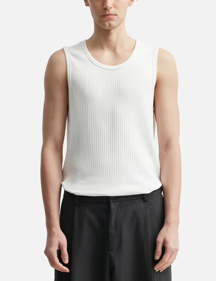 Scoop-Neck Ribbed Sleeveless
