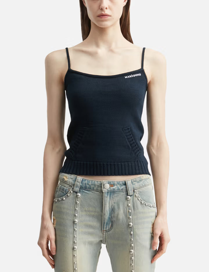 Navy Blue Knit Cami Top