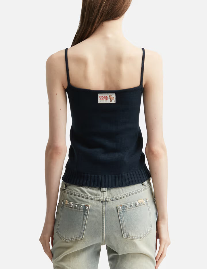 Navy Blue Knit Cami Top