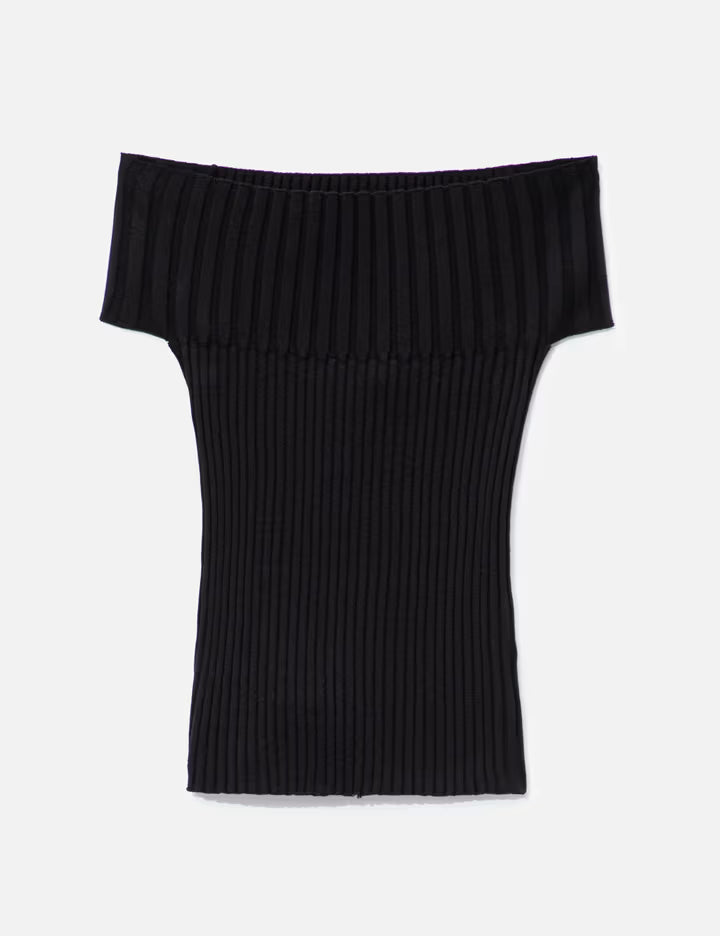 Off Shoulder Rib Top