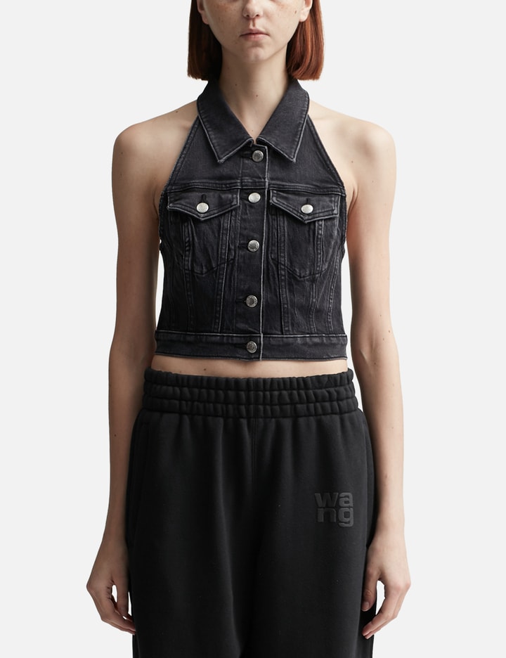 Halter Top In Comfort Stretch Denim