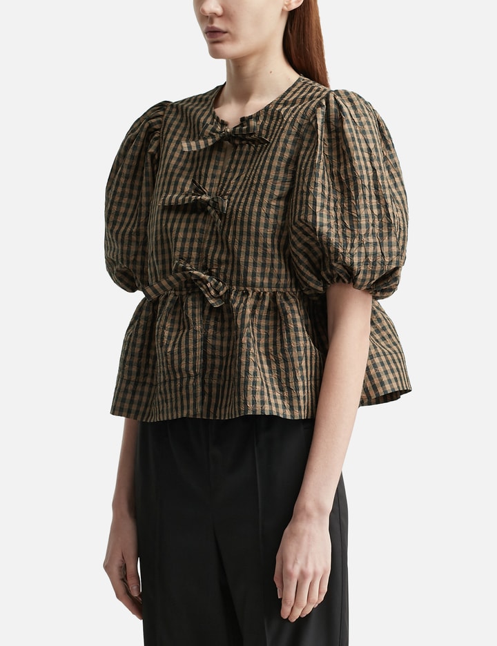 Crinkled Check Blouse