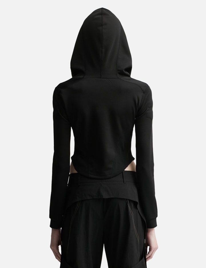 PATCH HIGH-NECK HOODIE TOP