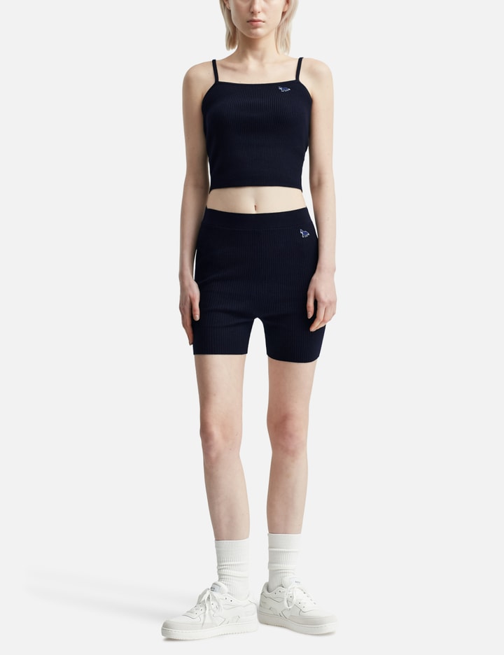 Baby Fox Patch Fine Rib Cropped Top