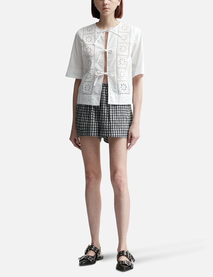 Broderie Anglaise Tie Blouse