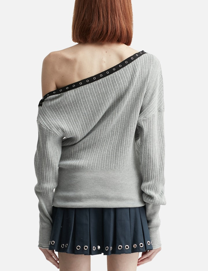 Asymmetric Eyelet Knit Top