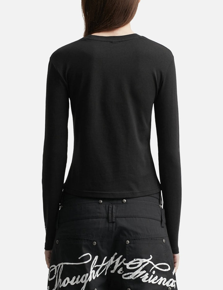 Wing Lettering Long Sleeve Top Black