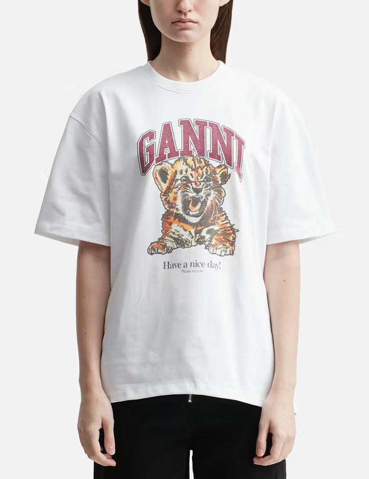White Beaded Tiger T-shirt