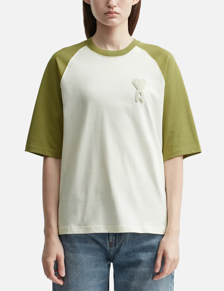 Ami De Coeur Two Tone Thick Cotton Jersey T-shirt