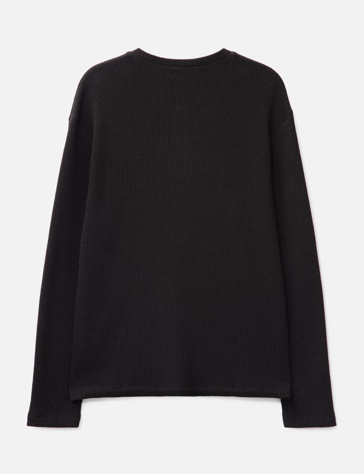 Waffle Henley Neck Long Sleeve T-shirt