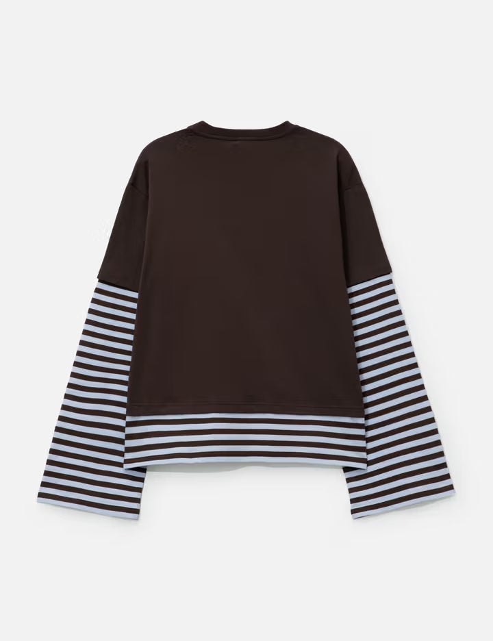 Long Sleeve 2-In-1 Tee With Knit Patch