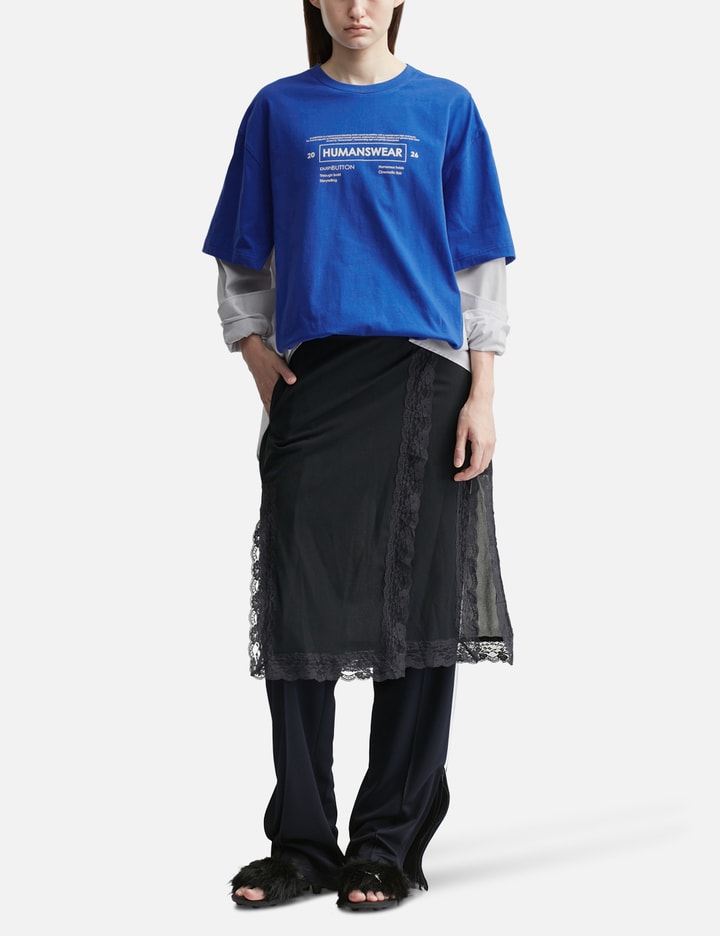 Blue Hybrid Layered Top