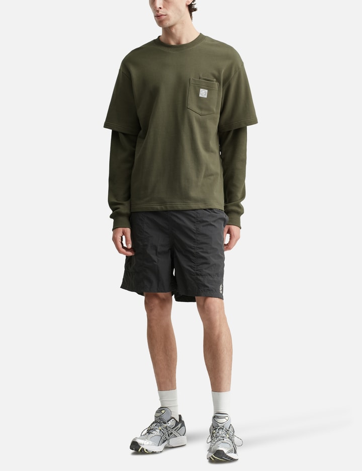 Waffle Sleeve Double Pocket T-shirt