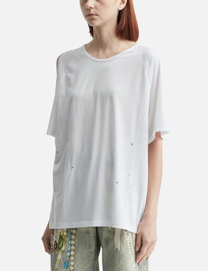 Deinet One-Slit Snap T-Shirts In White