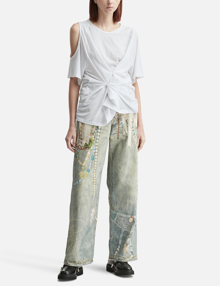 Deinet One-Slit Snap T-Shirts In White