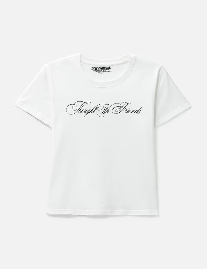 "Sera" Cursive Fitted T-Shirt In White