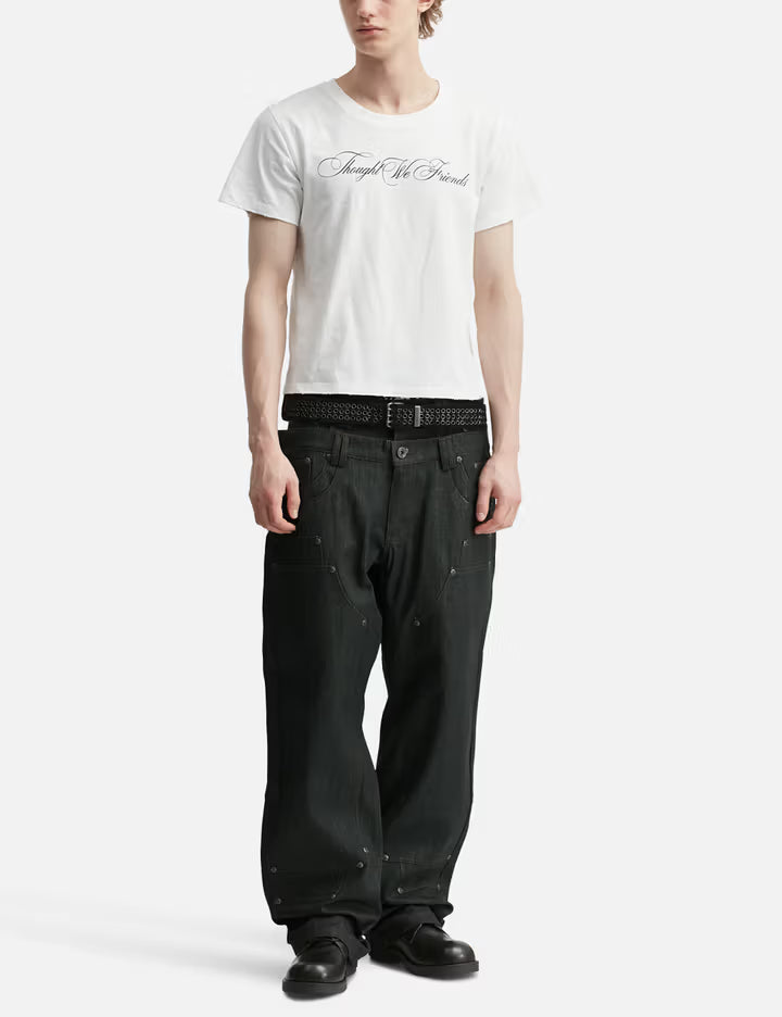"Sera" Cursive Fitted T-Shirt In White