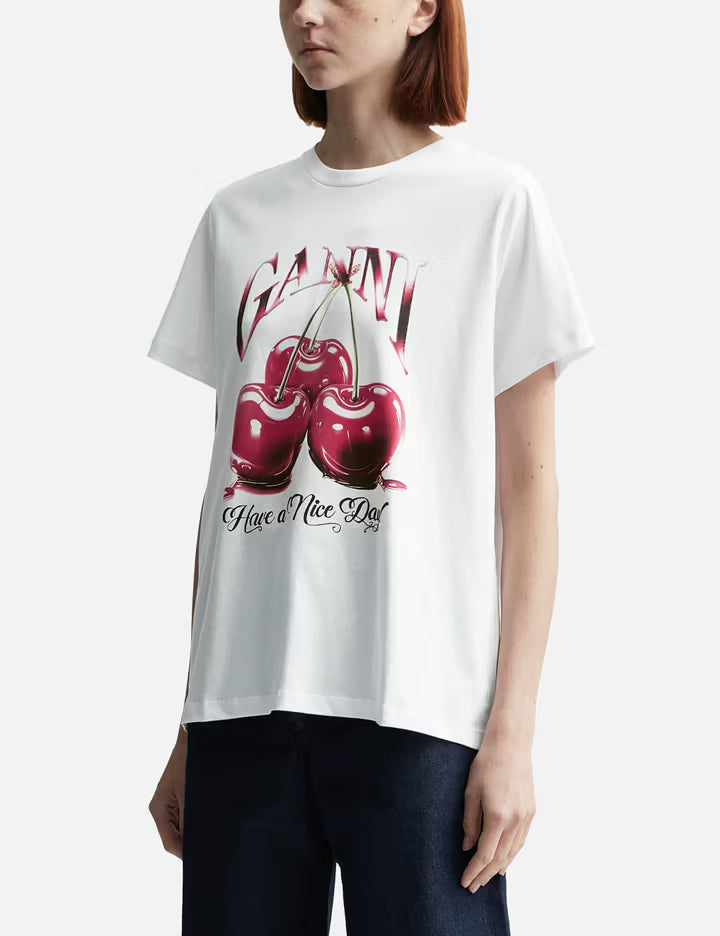 Basic Jersey Cherry Relaxed T-Shirt