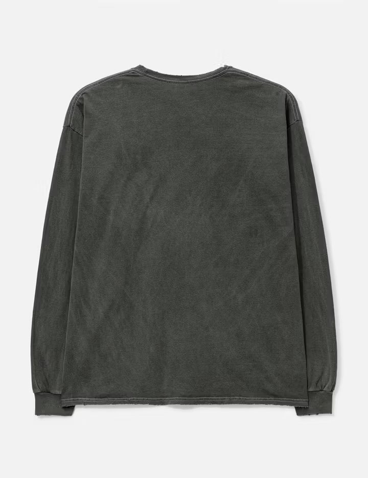 Embroidery Dyed Long Sleeves T-Shirt
