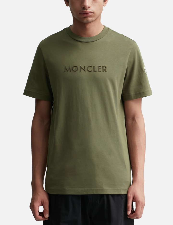 OLIVE GREEN RUBBERIZED LOGO T-SHIRT