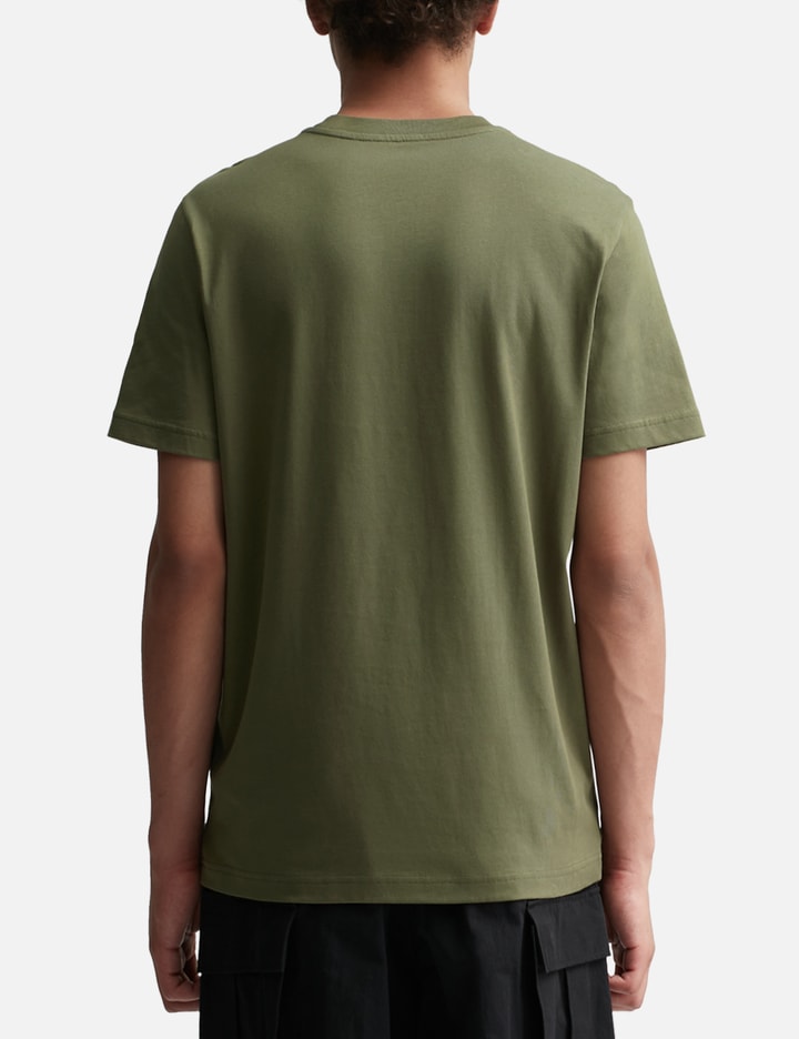 OLIVE GREEN RUBBERIZED LOGO T-SHIRT