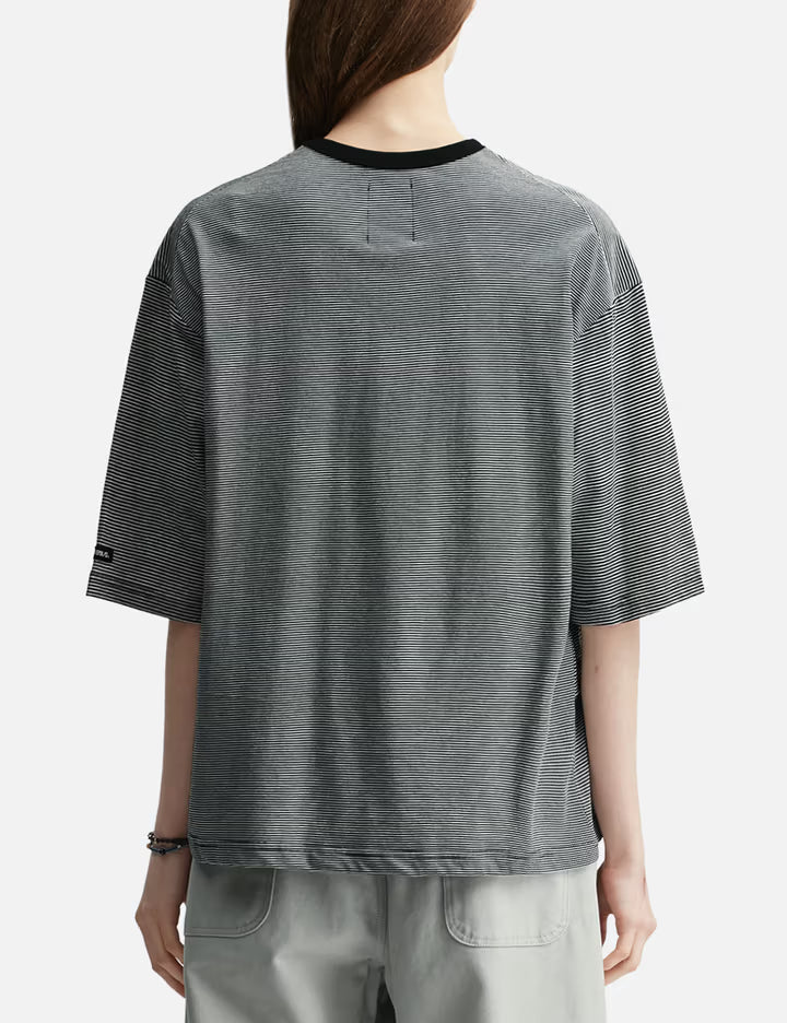 Paneled Stripe Cropped T-Shirt