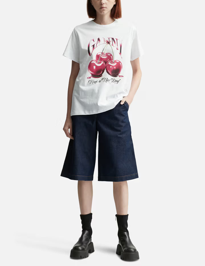 Basic Jersey Cherry Relaxed T-Shirt