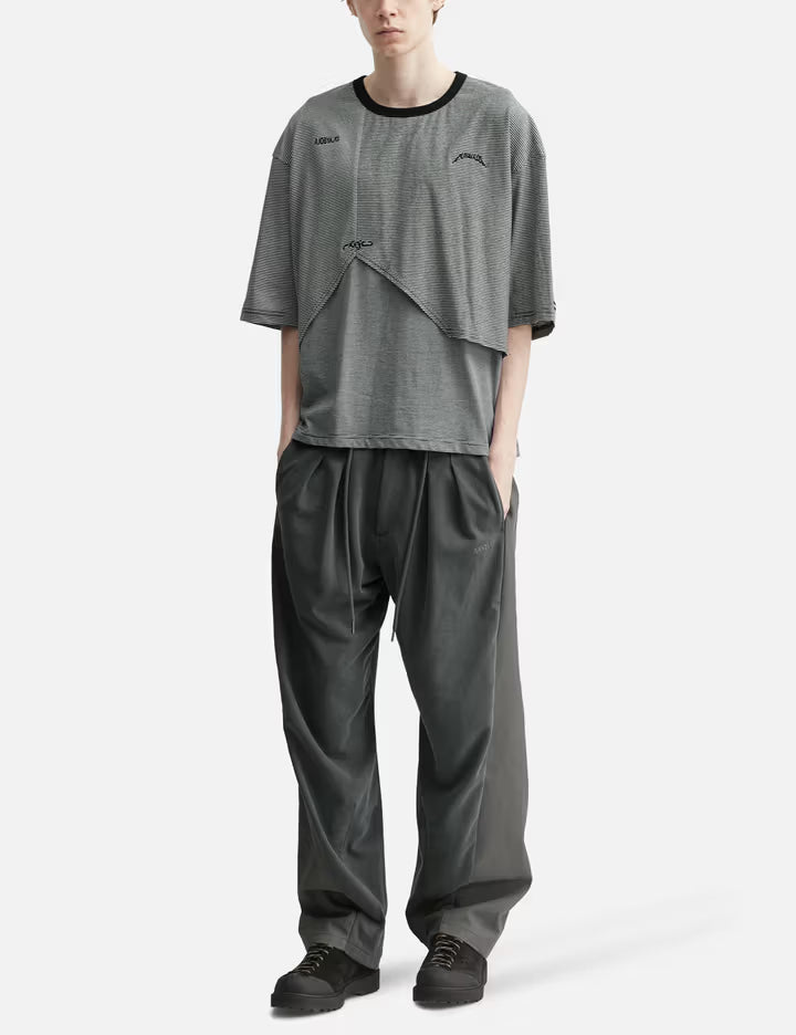 Paneled Stripe Cropped T-Shirt