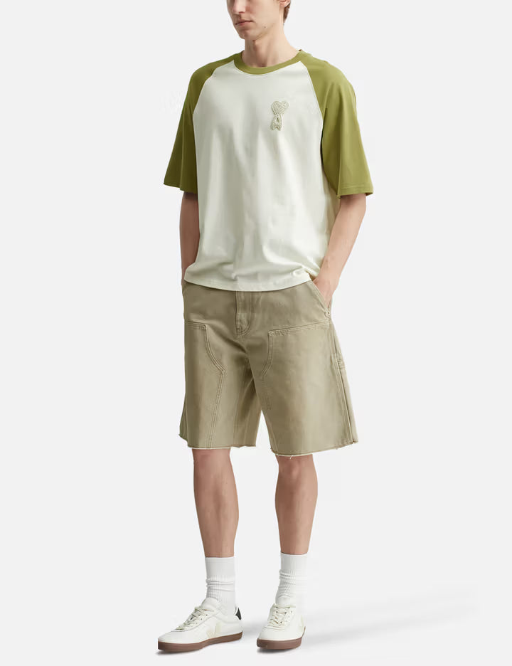 Ami De Coeur Two Tone Thick Cotton Jersey T-shirt