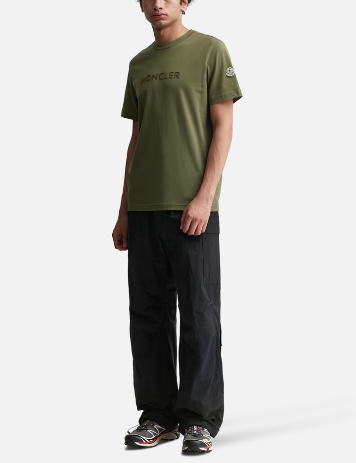 OLIVE GREEN RUBBERIZED LOGO T-SHIRT