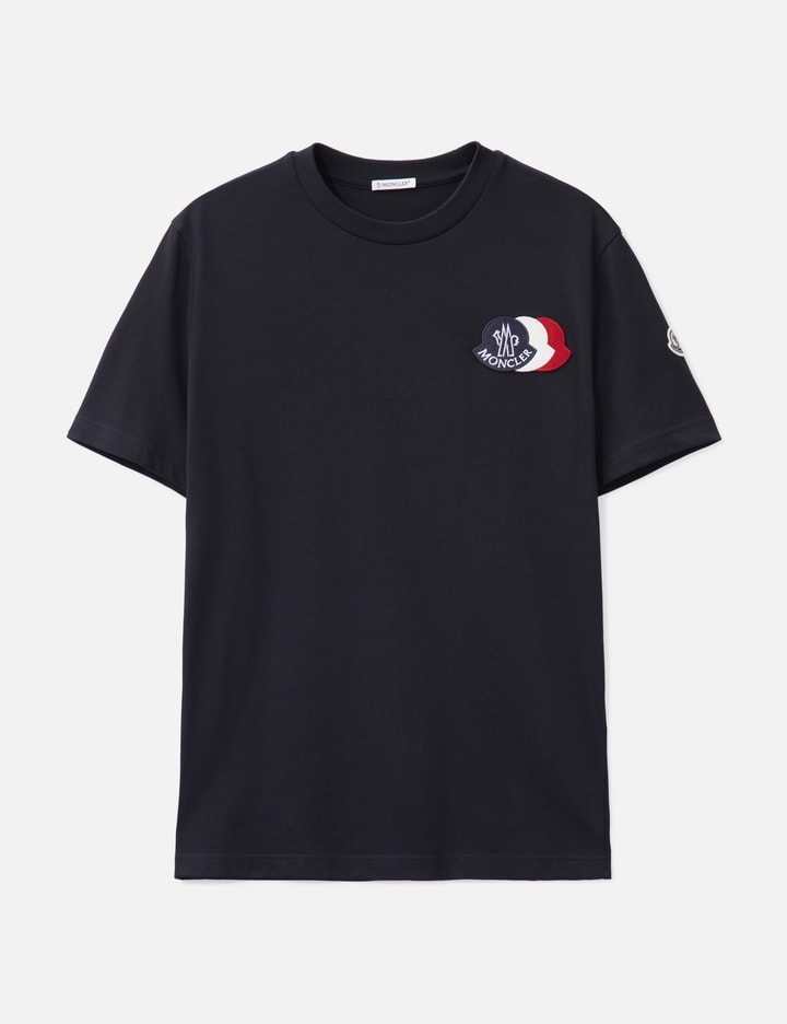 Embroidered Tricolour Logo Cotton T-Shirt