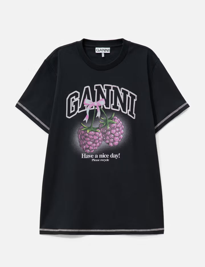 BASIC COTTON JERSEY RASPBERRY PRINT