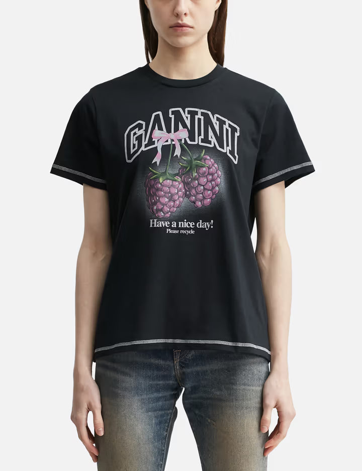 BASIC COTTON JERSEY RASPBERRY PRINT
