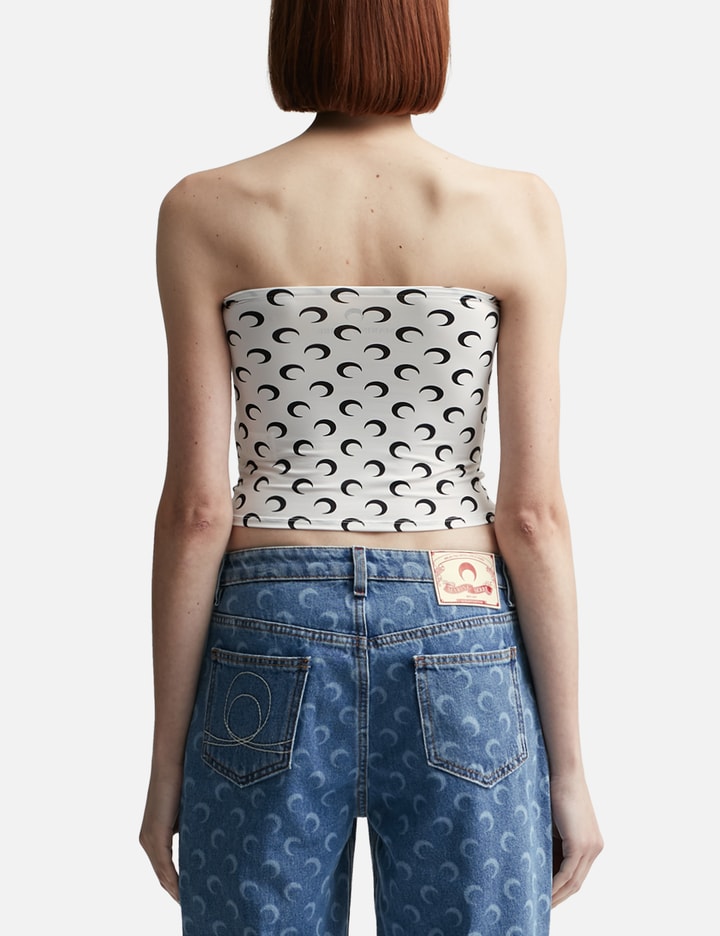 Moon Printed Jersey Second Skin Tube Top