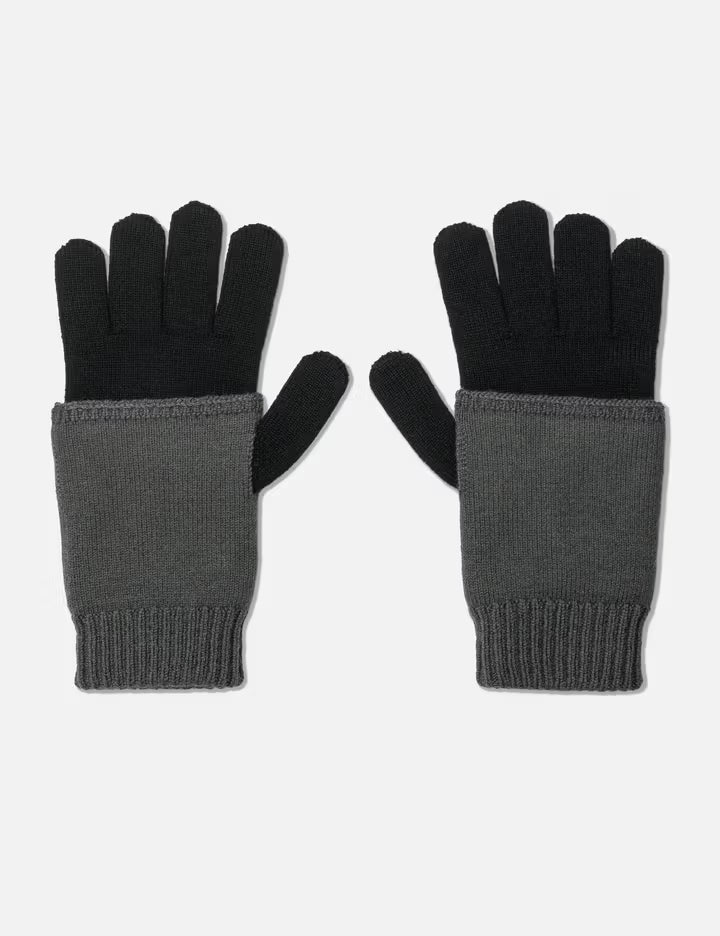 Two-Tone Knit Gloves