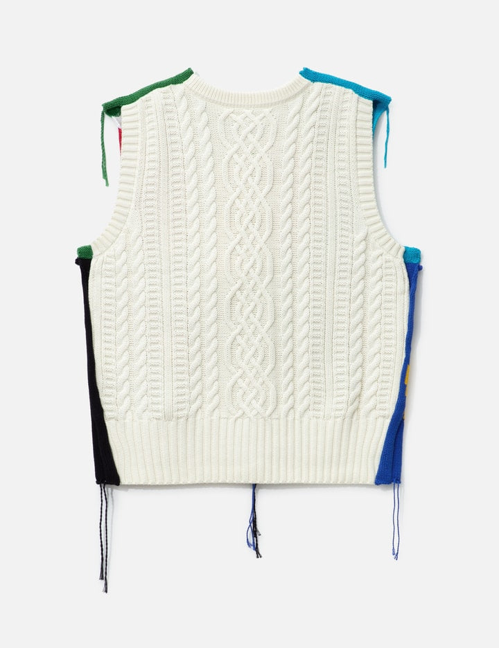 PATCH CABLE KNIT VEST