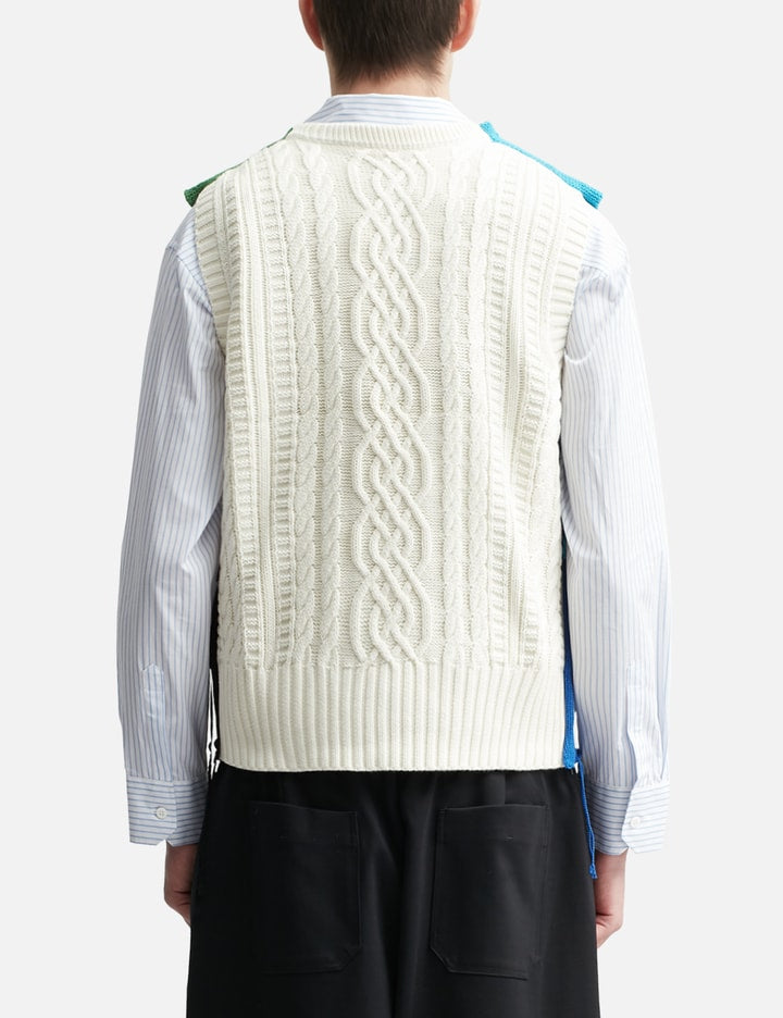 PATCH CABLE KNIT VEST