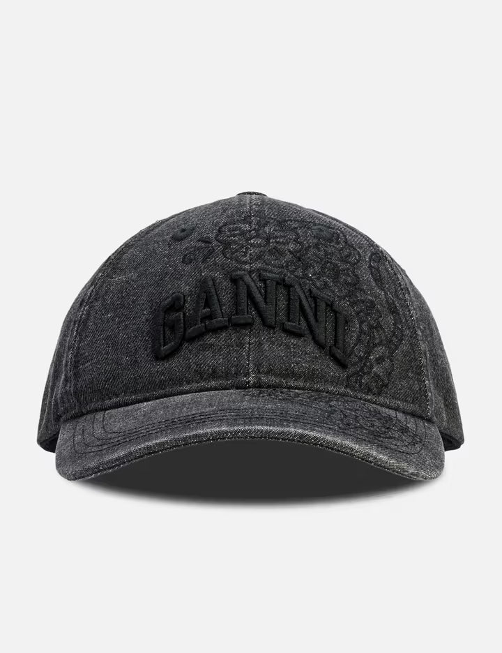 Washed Embroidery Denim Cap