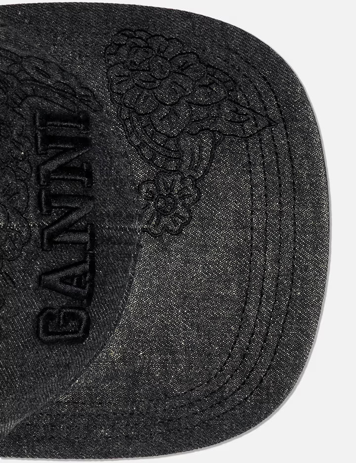 Washed Embroidery Denim Cap