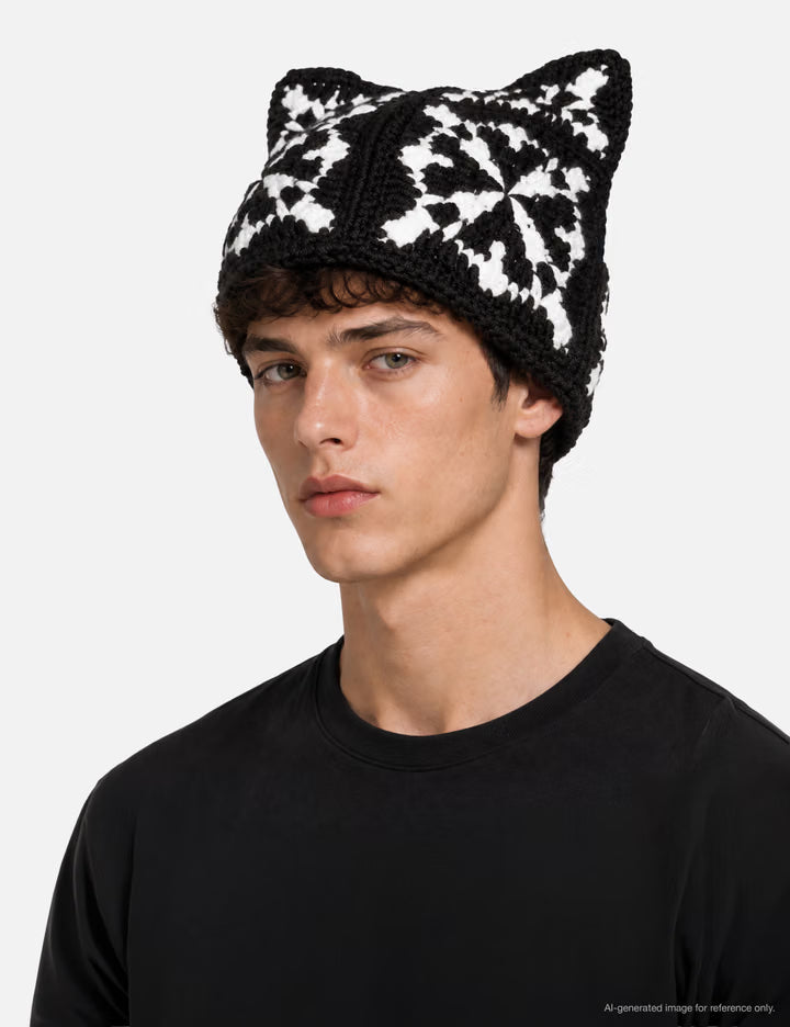 White Seal Crochet Cat Hat
