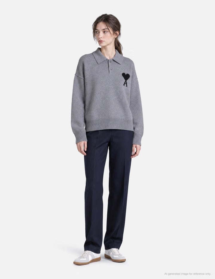 Wool Polo With Ami De Coeur