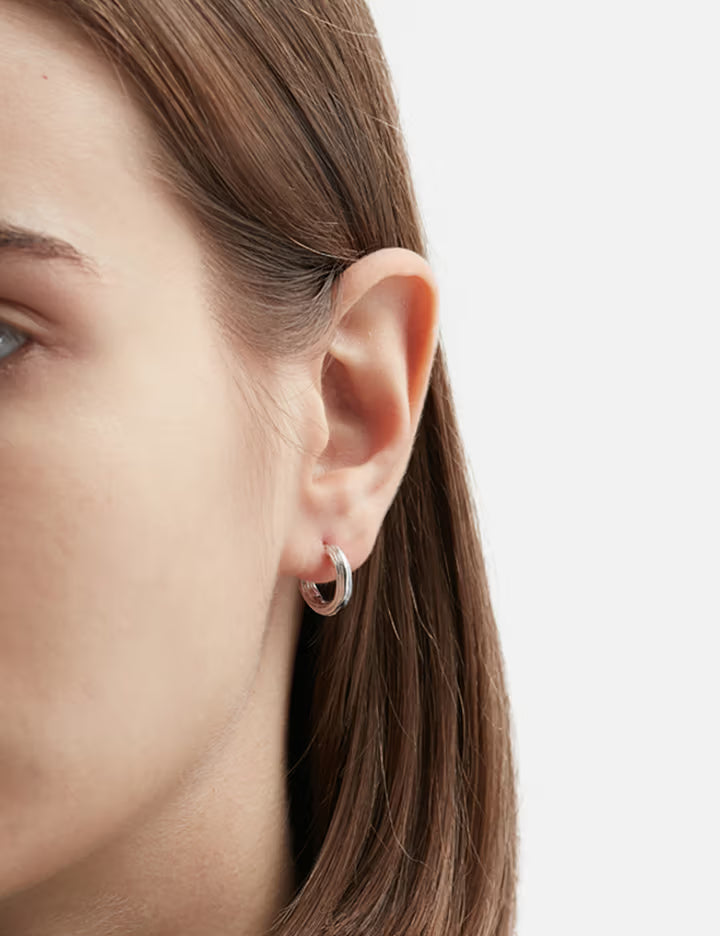 Wooody Hoop Oxidised Earrings