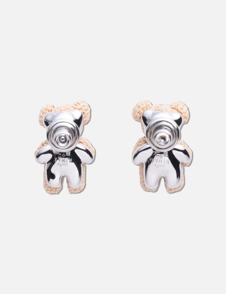 Woven Mini Bear Mother Of Pearl Earrings