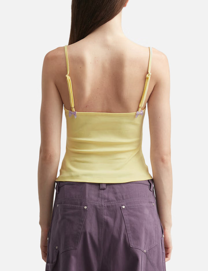 Yellow Print Strap Tank Top