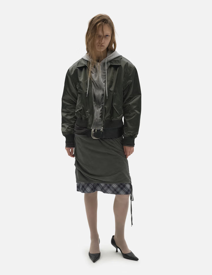 Zip-Up Hooded Nylon Blouson