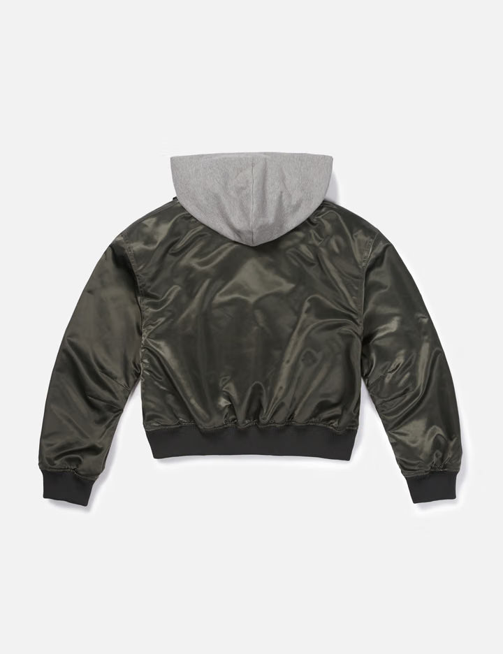 Zip-Up Hooded Nylon Blouson