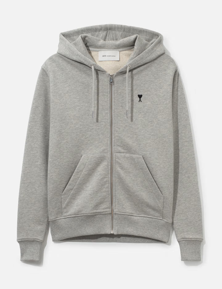 Zipped Cotton Hoodie With Ami De Coeur